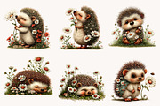 Whimsical Summer Hedgehog with daisy, an Illustration by Designworld (Thumbnail 3 of 10)