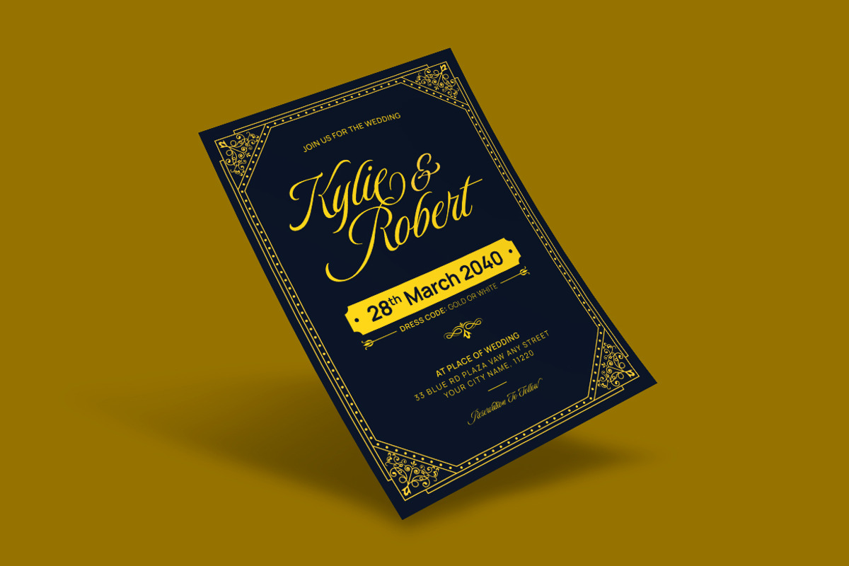 Vintage Wedding Invitation, an Invitation Template by iDoodle Studio (Photo 2 of 4)