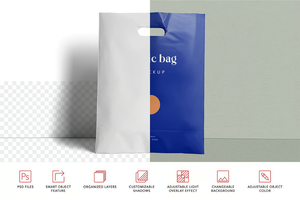 Plastic Bag Mockup, a Packaging Mockup by megostudi0 (Photo 7 of 7)
