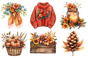 Watercolor Autumn flower Clipart, an Illustration by SinaCreation (Thumbnail 3 of 5)