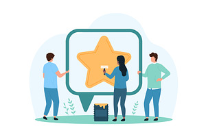 Customer feedback message comment, a Person Illustration by Flashvector