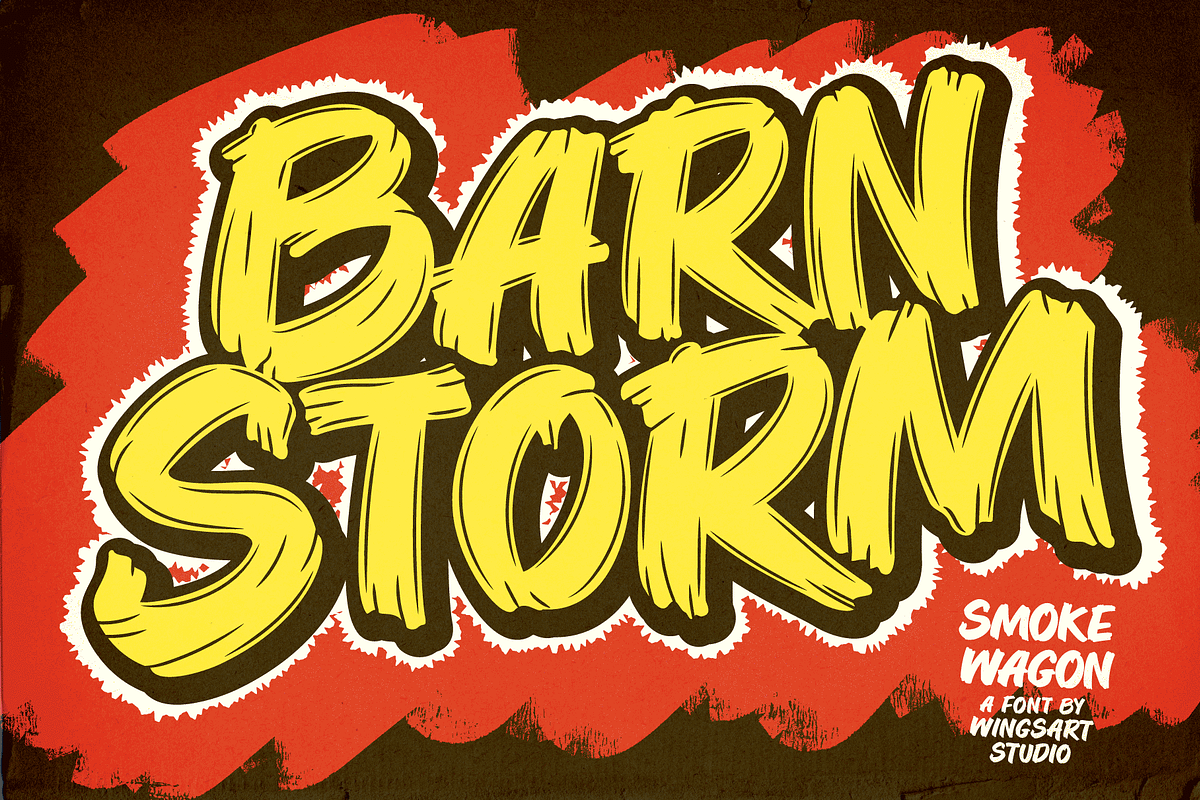 Smoke Wagon - A Western Brush Font, a Sans Serif Font by Wingsart Studio (Photo 4 of 15)