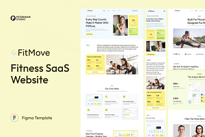 Fitness SaaS Website UI Figma, an UI Kit Template by peterdraw