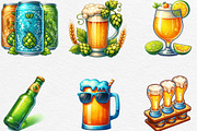 Watercolor Beers Clipart, an Illustration by Black Bird Studio (Thumbnail 4 of 6)