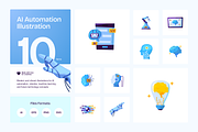 AI Automation Illustration Set, a Technology Illustration by YossyOneStd (Thumbnail 2 of 3)