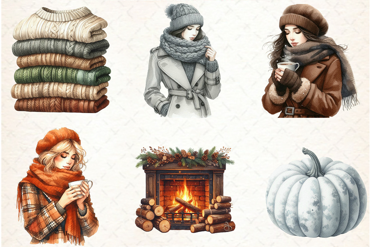 Watercolor Autumn Clipart-02, an Illustration by Libby Wishes (Photo 6 of 6)