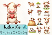 Funny Cows Clipart Cute Cow Png Farm, an Illustration by CrexoraLab (Thumbnail 1 of 5)