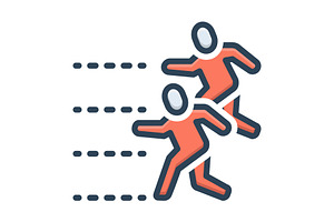 Competing running color icon, a Duotone Icon by Creative priyanka