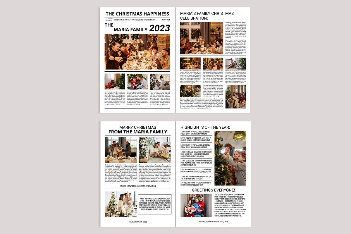 Christmas Family Newsletter, a Brochure Template by ROJI CREATOR (Photo 6 of 7)