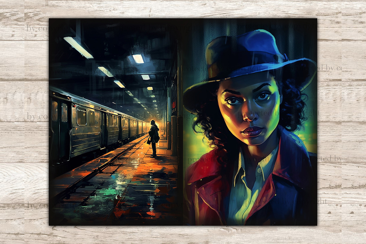 Noire Detective Ephemera | Art Noir, a Person Illustration by GlamArtZhanna (Photo 3 of 9)