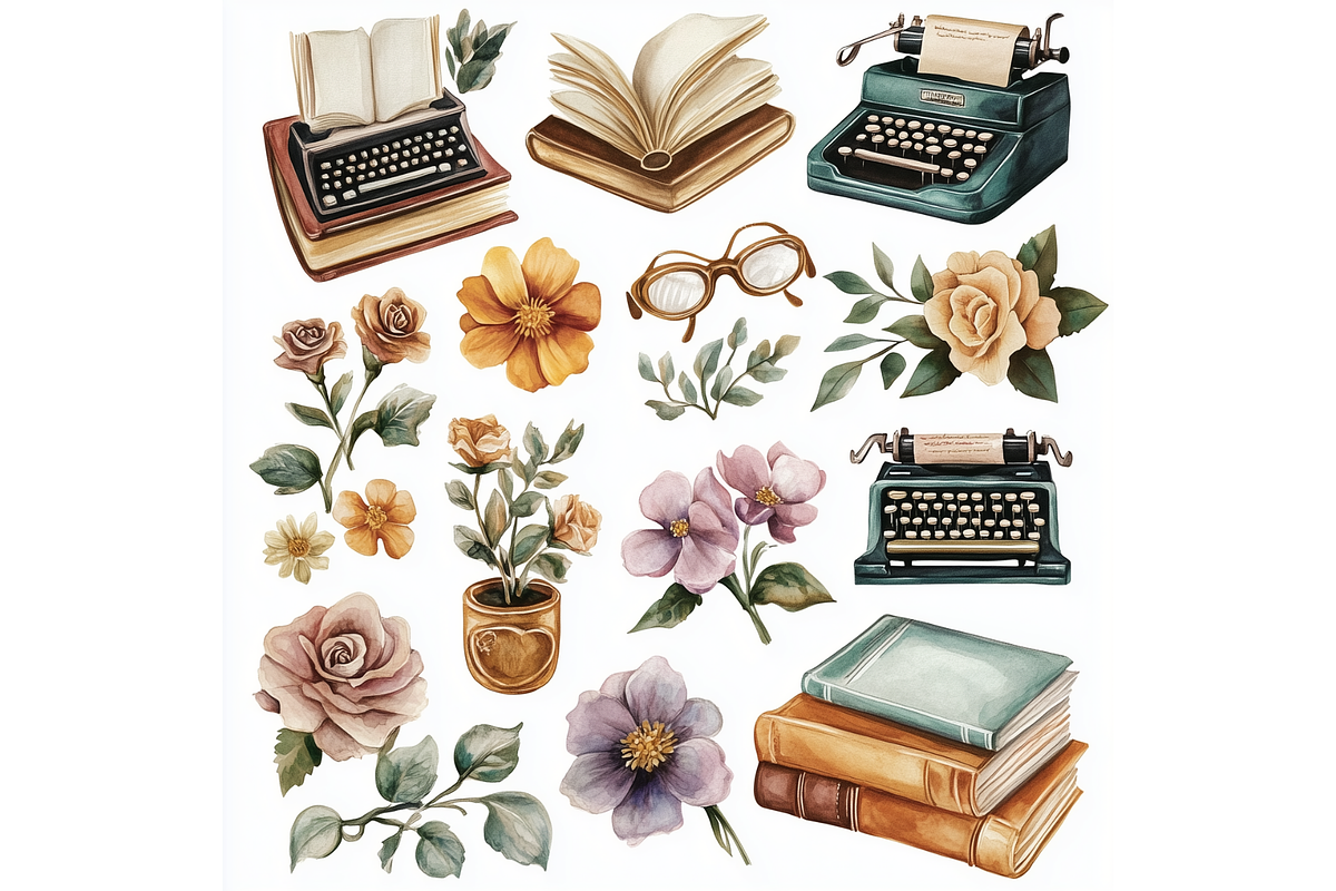Prompt Spring Reading Clipart, a Decorative Illustration by Creative design (Photo 5 of 7)