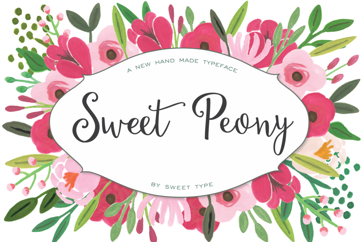 Sweet Peony, a Script Font by Emily Spadoni (Photo 1 of 4)