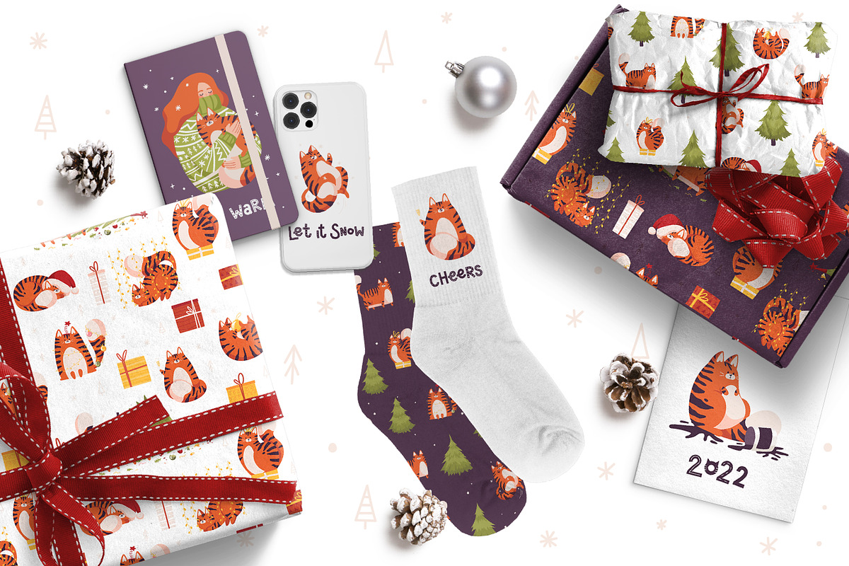 Christmas Tiger&Cat, an Animal Illustration by Frizenasya (Photo 9 of 10)
