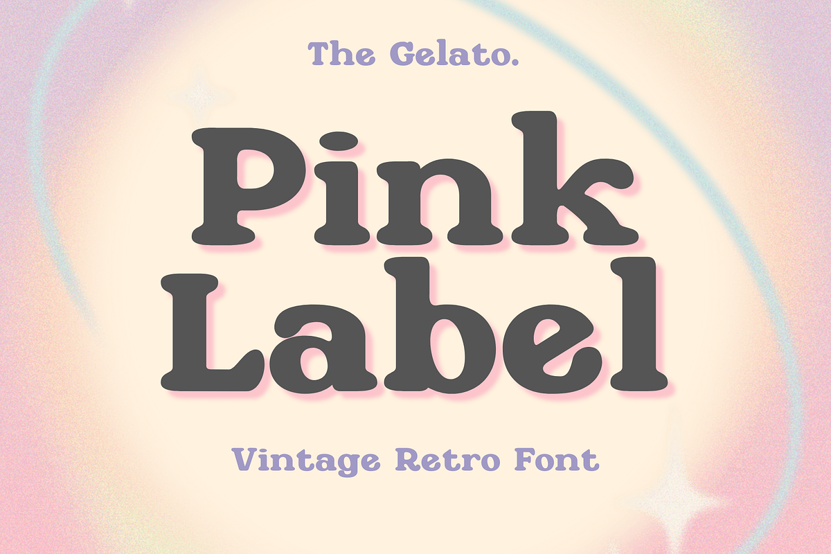 Pink Label: Y2K Groovy Retro Font, a Sans Serif Font by The Gelato Type (Photo 1 of 15)