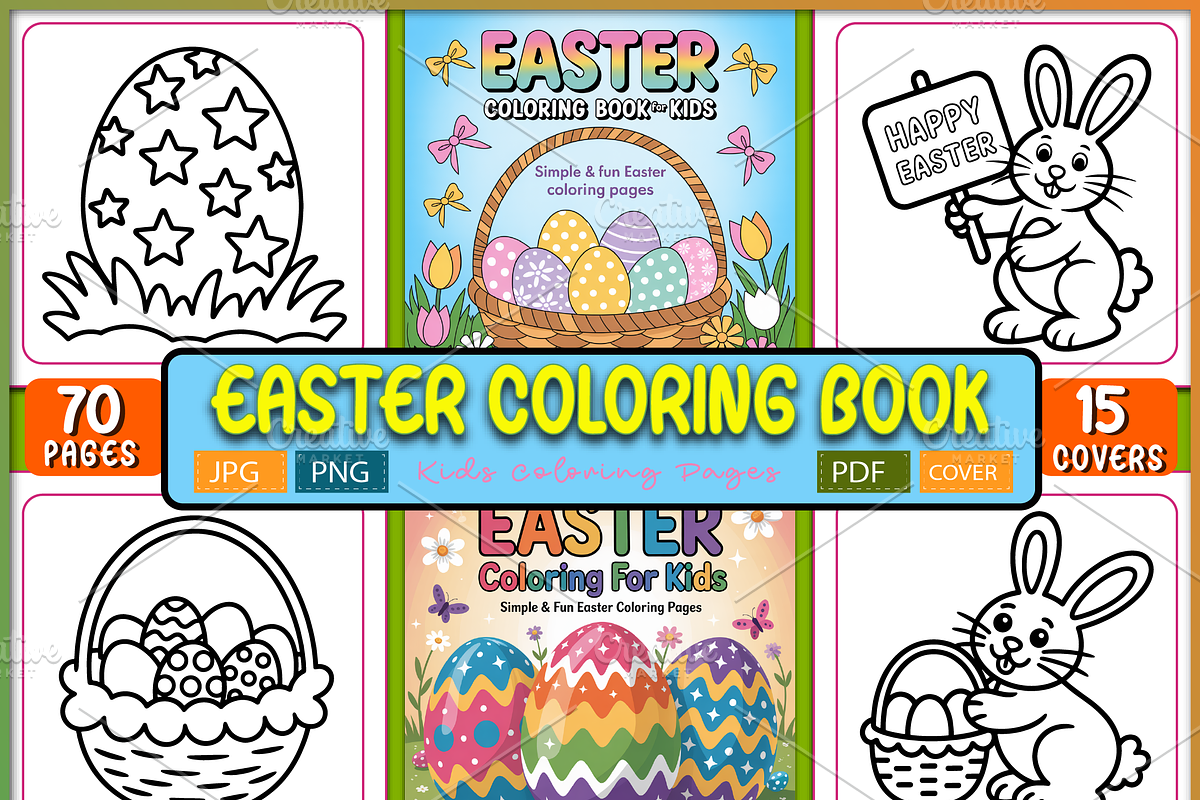 Easter Coloring Book for Kids, a Seasonal Illustration by Ink Gallery (Photo 1 of 6)