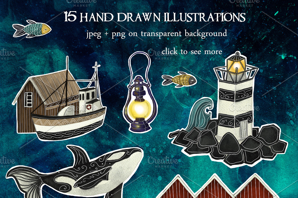 Scandinavian collection. PNG+JPEG, a Decorative Illustration by Scarlet Heath Art (Photo 2 of 14)