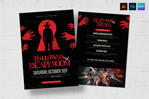 Halloween Escape Room Flyer Template, a Flyer Template by BrandPacks