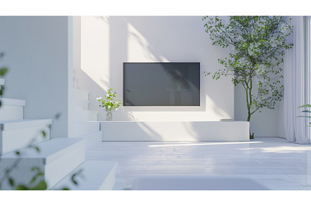 White living room with minimal, an Architecture Photo by ZinetroN