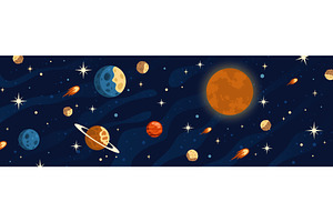 Outer space cartoon background