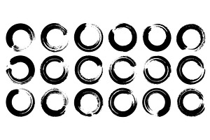 Grunge circles, brush strokes, lines, an Illustration by 32pixels