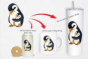 Penguin Family Love Clipart, a Graphic by Artnoy (Thumbnail 4 of 5)