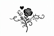 Floral Rose Silhouette Set, an Illustration by hafijul (Thumbnail 6 of 9)
