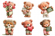 Valentines Teddy Bear Clipart, an Illustration by Daily.Designs (Thumbnail 4 of 5)
