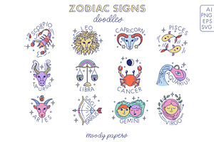 Zodiac Signs Doodles