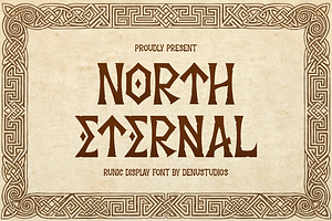 North Eternal | Runic Display Font, a Blackletter Font by Denustudios