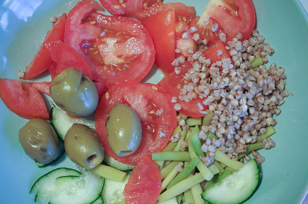 Mixed salad vegan dish, a Photo by WorldPhotos