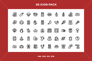 Nutrition icons, an Outline Icon by Wencory