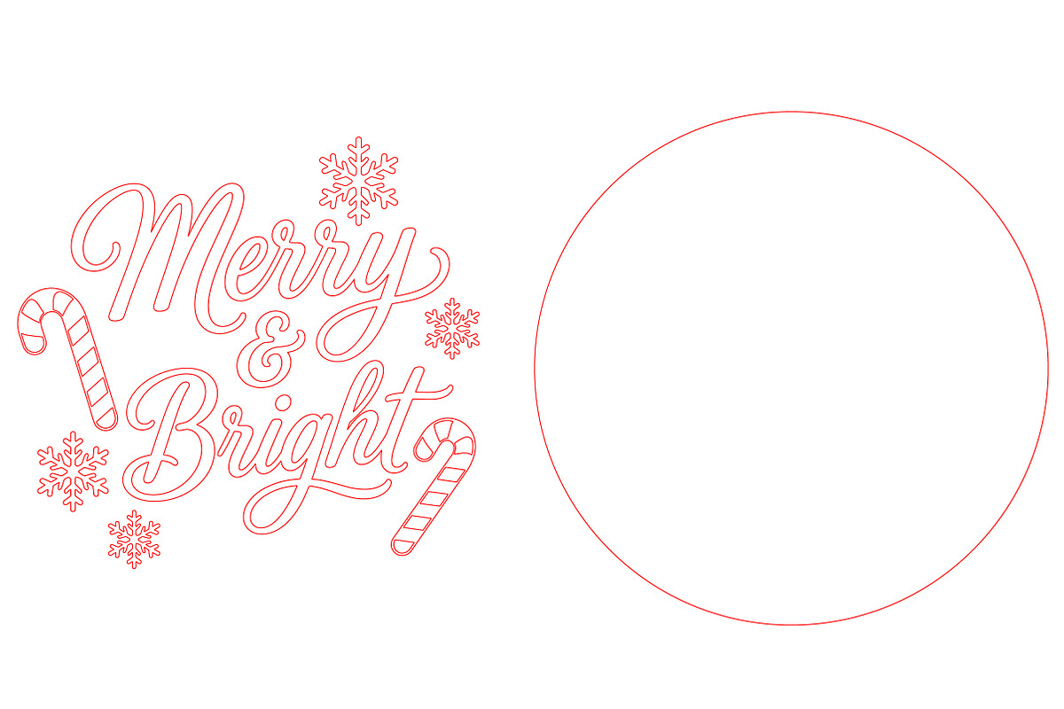 Merry & Bright Door Hanger SVG, an Object Graphic by Libby Wishes (Photo 4 of 4)
