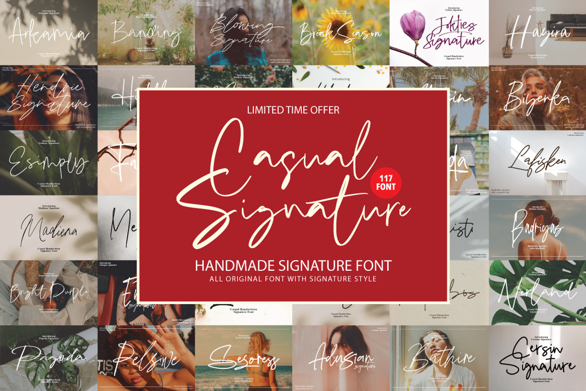 Casual Signature Font Bundles, a Handwritten Font by tebaltipislab (Photo 1 of 46)