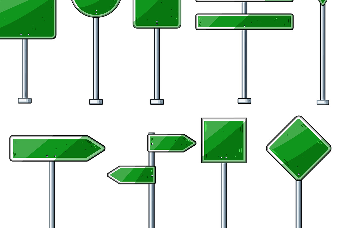 Green blank road signs set providing, an Object Graphic by pikepicture (Photo 3 of 3)