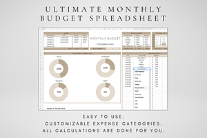 Digital Monthly Budget Template