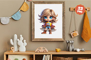 Stylish cartoon hippie girl. Clipart, an Animal Illustration by KENO Mascots (Thumbnail 9 of 10)