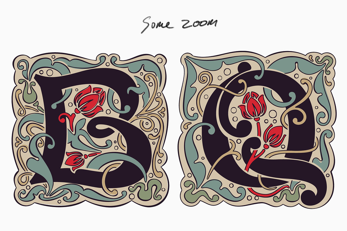 Antique Initials font, a Blackletter Font by kaer_shop (Photo 10 of 13)