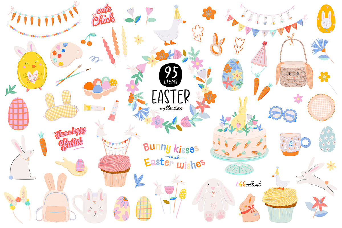 Easter Clipart and Quotes, an Object Graphic by Ruslana Lubenets (Photo 1 of 13)