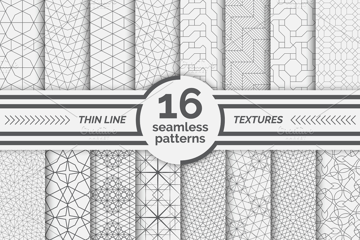 Linear seamless patterns. Big set, a Pattern Graphic by pattern shop (Photo 1 of 17)