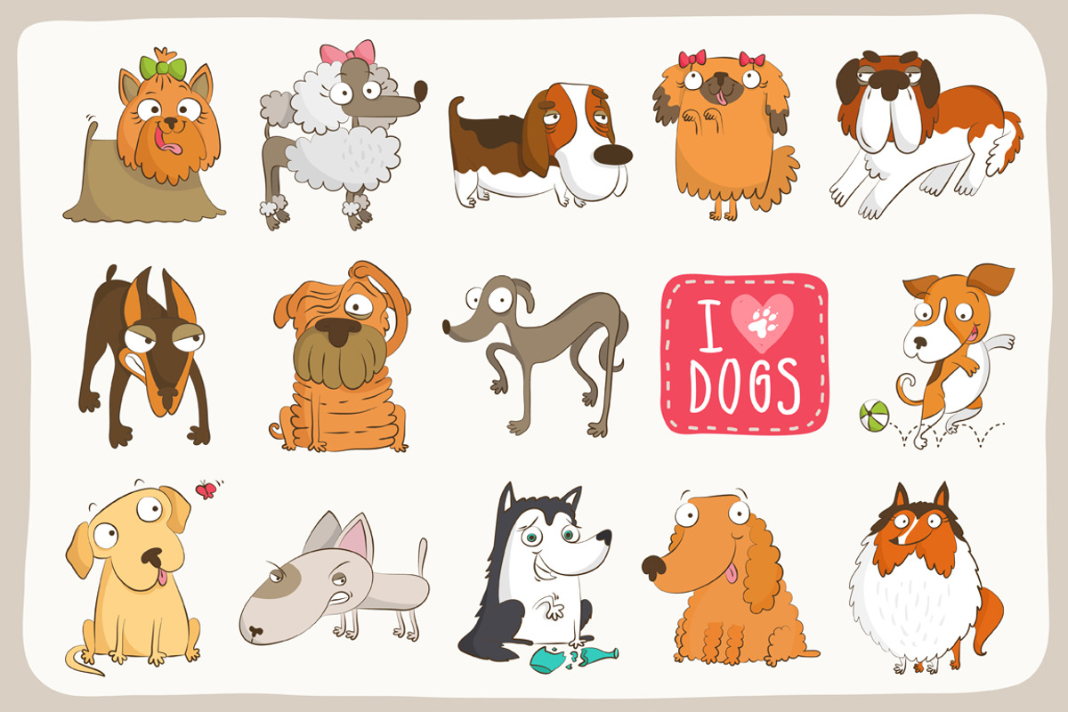 Adorable dog collection ♥ (+BONUS!), an Illustration by Zhe Vasylieva (Photo 1 of 4)