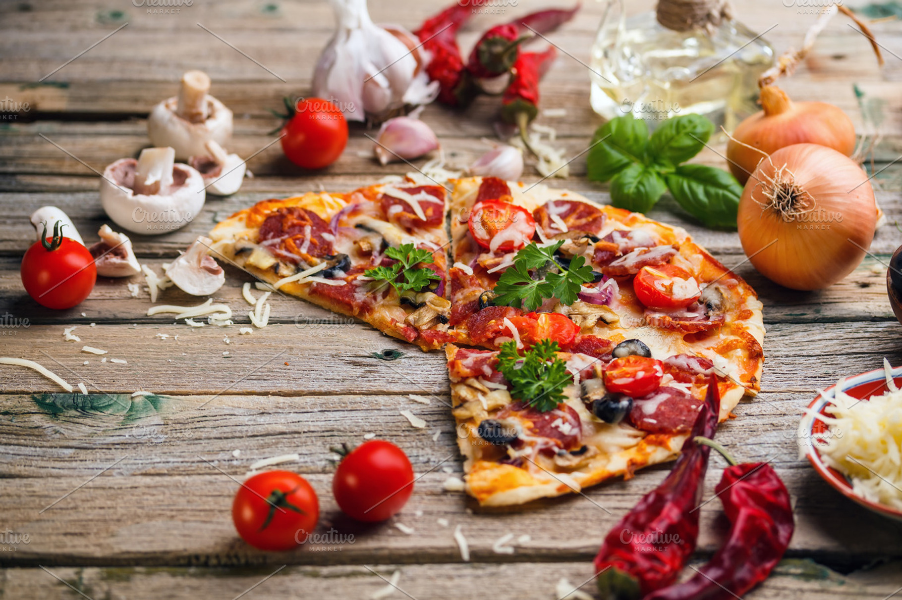 Italian pizza stock photo containing pizza and italian