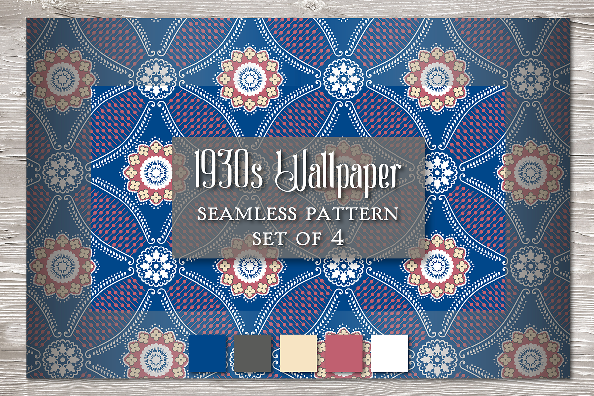 Vintage Seamless Pattern Navy/Spice, a Pattern Graphic by Barbara's iCandy (Photo 2 of 7)