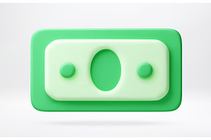 Green money bill in 3d style., a Finance Illustration by Abscent