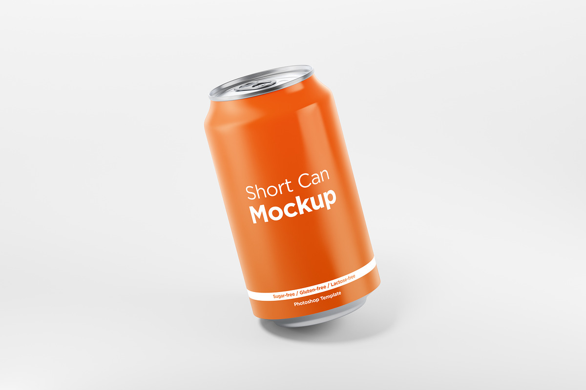 6 Short Aluminum Cans Mockup Pack, a Cups & Container Mockup by DreamVisuals (Photo 3 of 7)