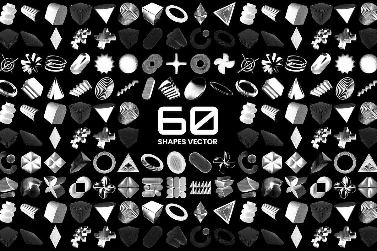 3D V3CTORS - 60 Geometric Vectors, an Object Graphic by assetpro.design (Photo 3 of 13)