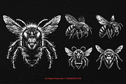10 Bundle Dark Art Bumble Bee Skull, an Illustration by Morspective (Thumbnail 3 of 7)