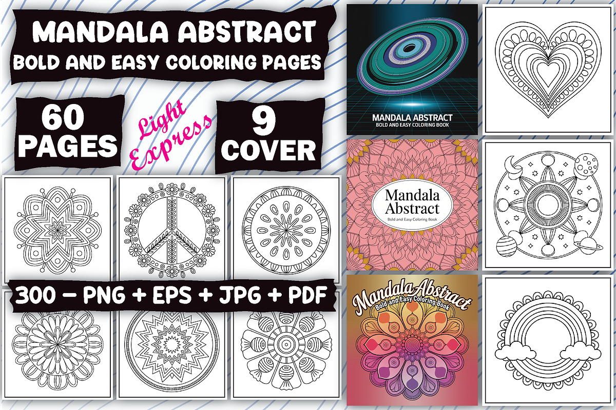 Mandala Abstract Coloring Pages, an Illustration by LightExpress (Photo 1 of 4)