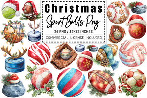 Christmas Sport Balls Sublimation, a Graphic by CitraGraphics
