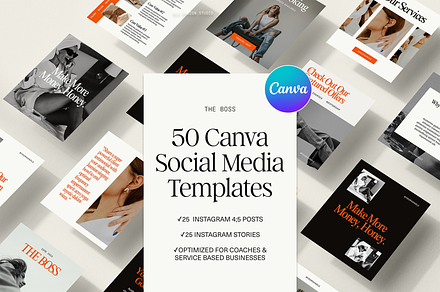 50 Canva Social Media Templates, a Social Media Template by Glo Design Studio