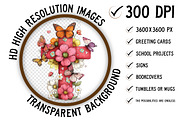 Floral Easter Cross Clipart Png, an Illustration by Craft Nest (Thumbnail 2 of 9)
